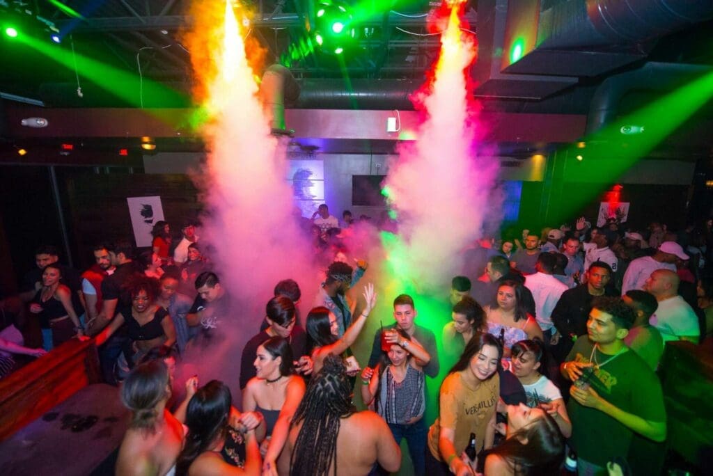 night photo of Heat Nightclub’s dance floor