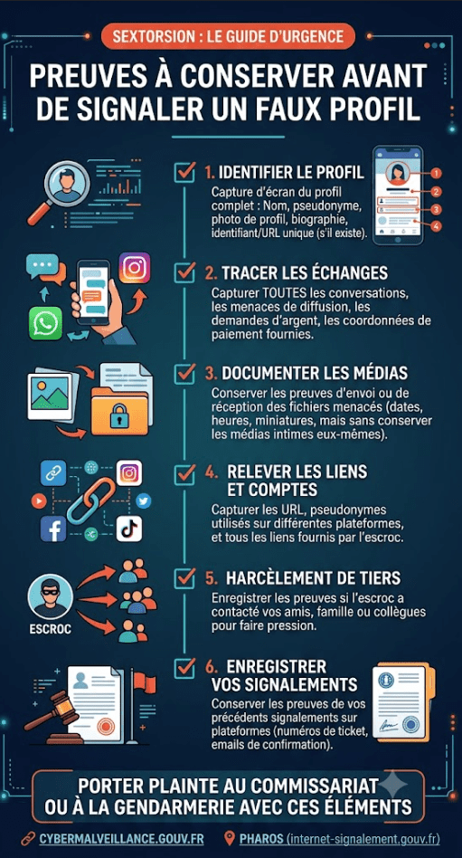 sextorsion preuve a conserver -