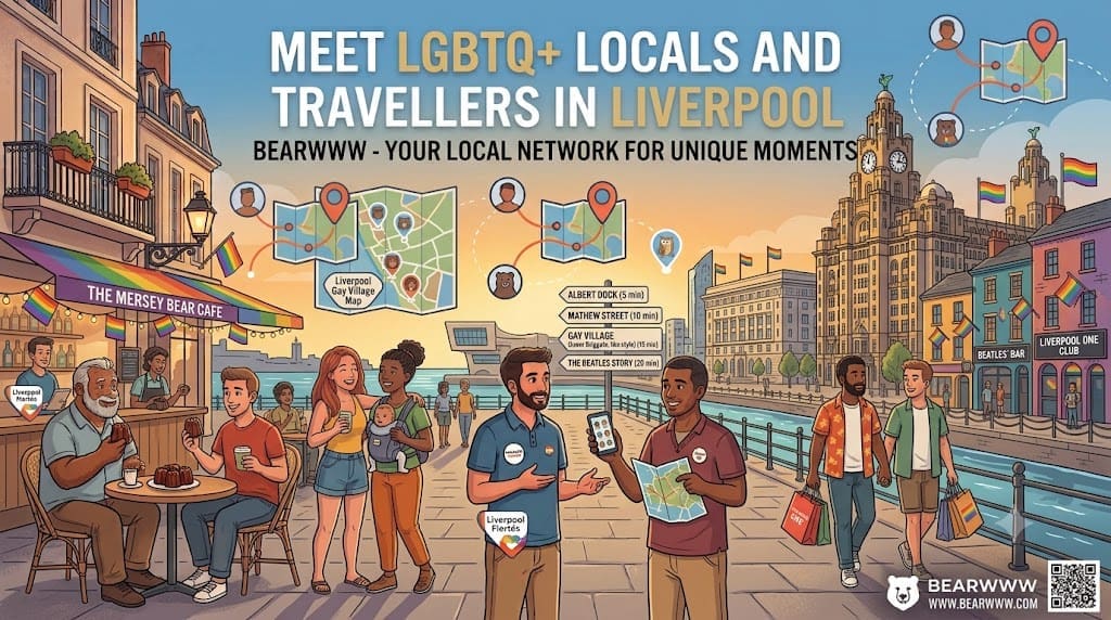 BEARWWW banner “Meet LGBTQ+ locals and travellers in Liverpool”