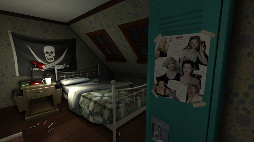 capture d’écran officielle de Gone Home montrant l’intérieur de la maison