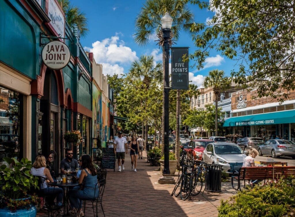 original image of the vibrant street life in Five Points, Jacksonville