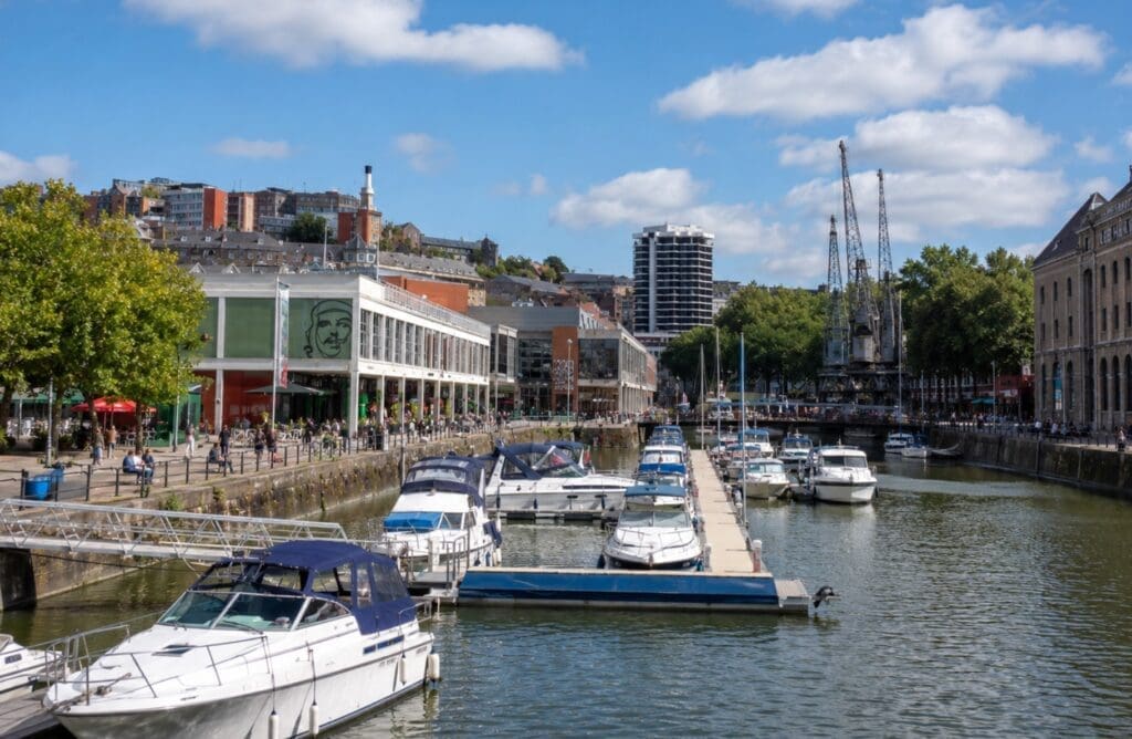 photograph of Bristol Harbourside during the day, with boats, water