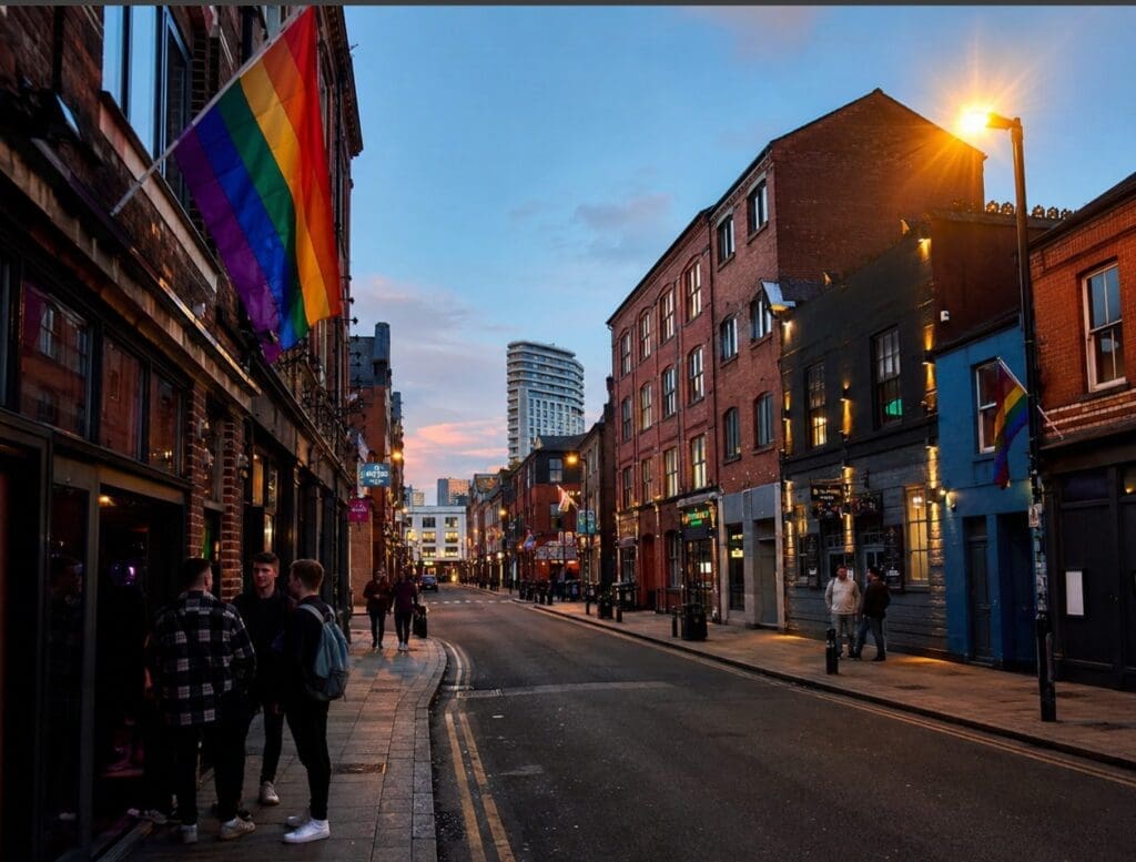 photograph of Hurst Street during the early evening, before the clubs become busy