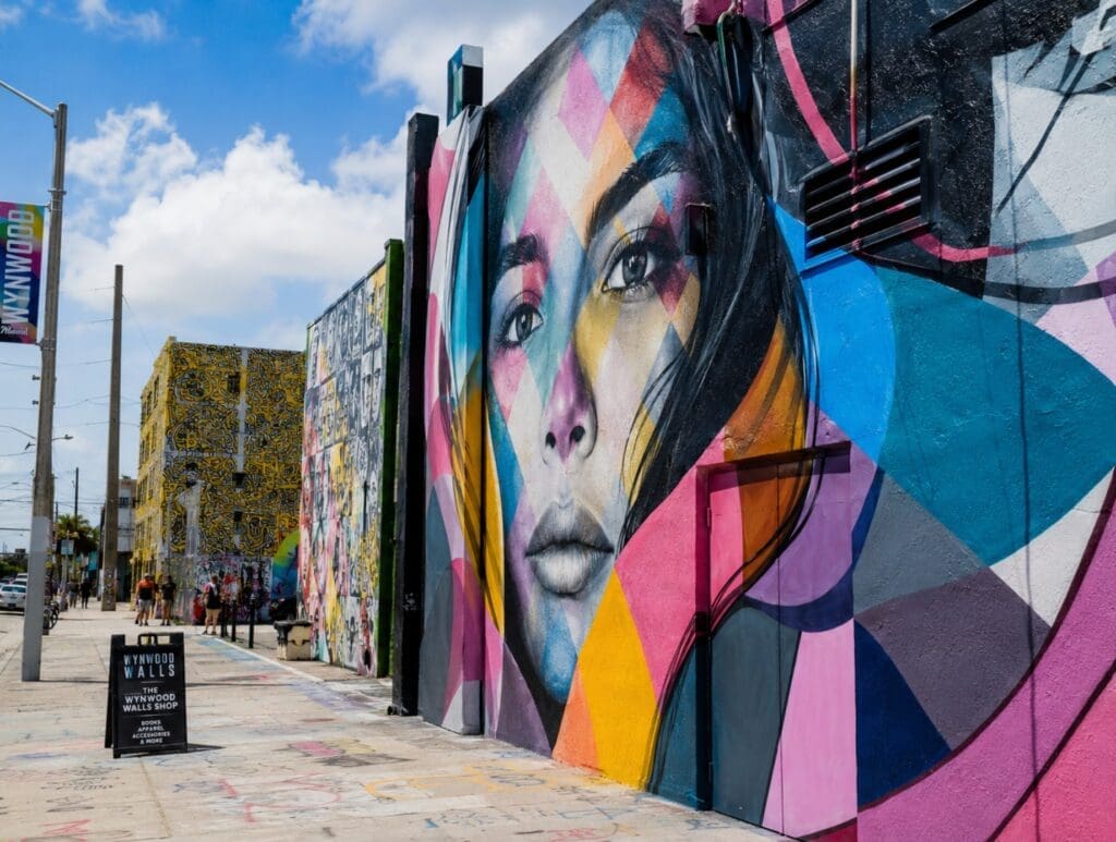 photograph of colorful murals in Wynwood