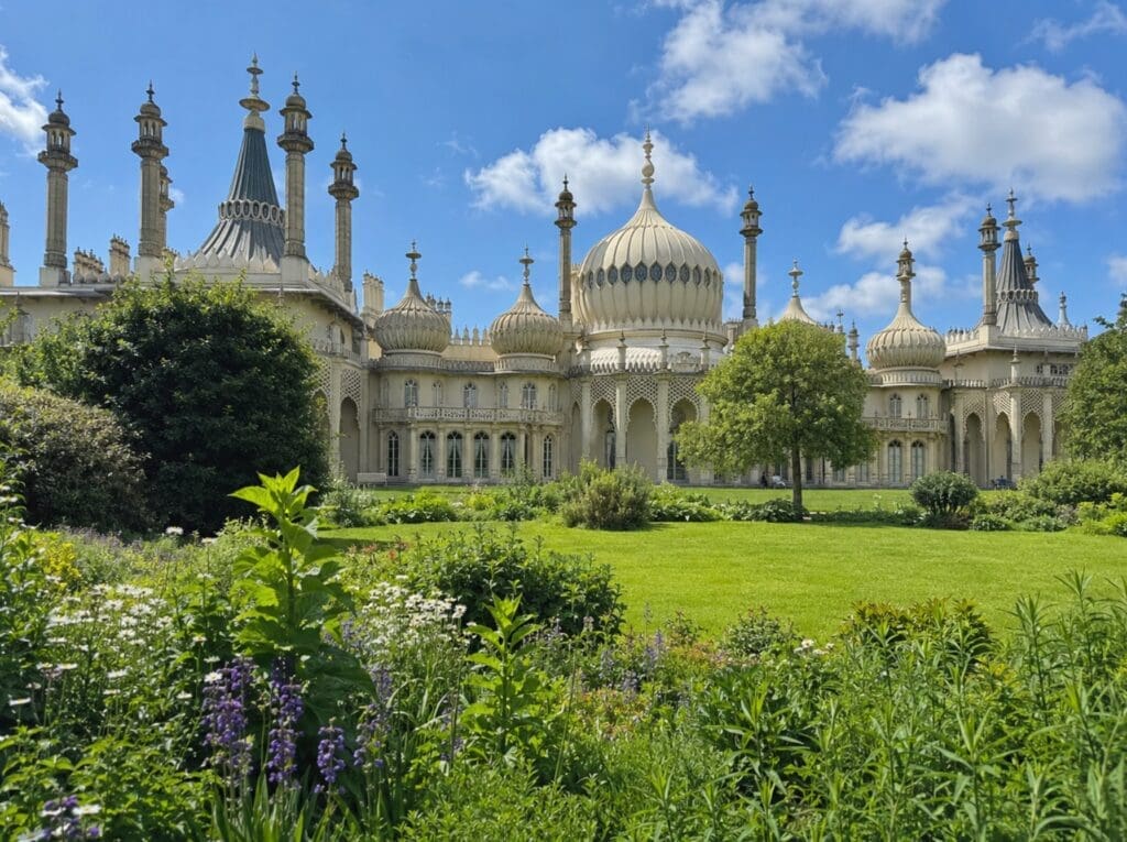 photograph of the Royal Pavilion Gardens on a bright day (Brighton)