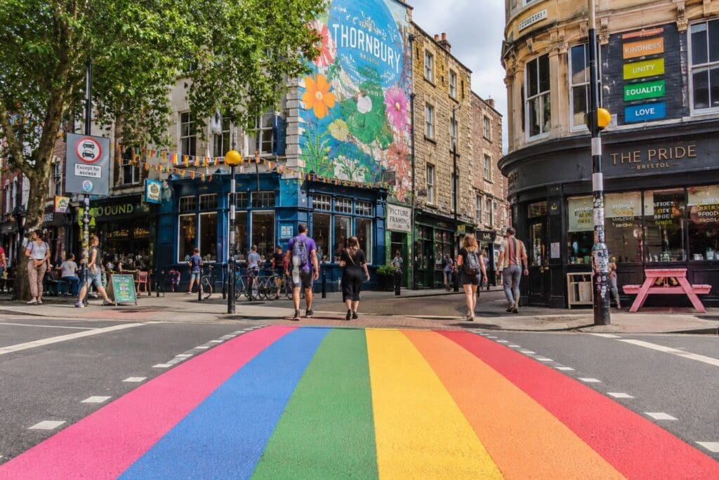 photograph of the rainbow crossing in Bristol