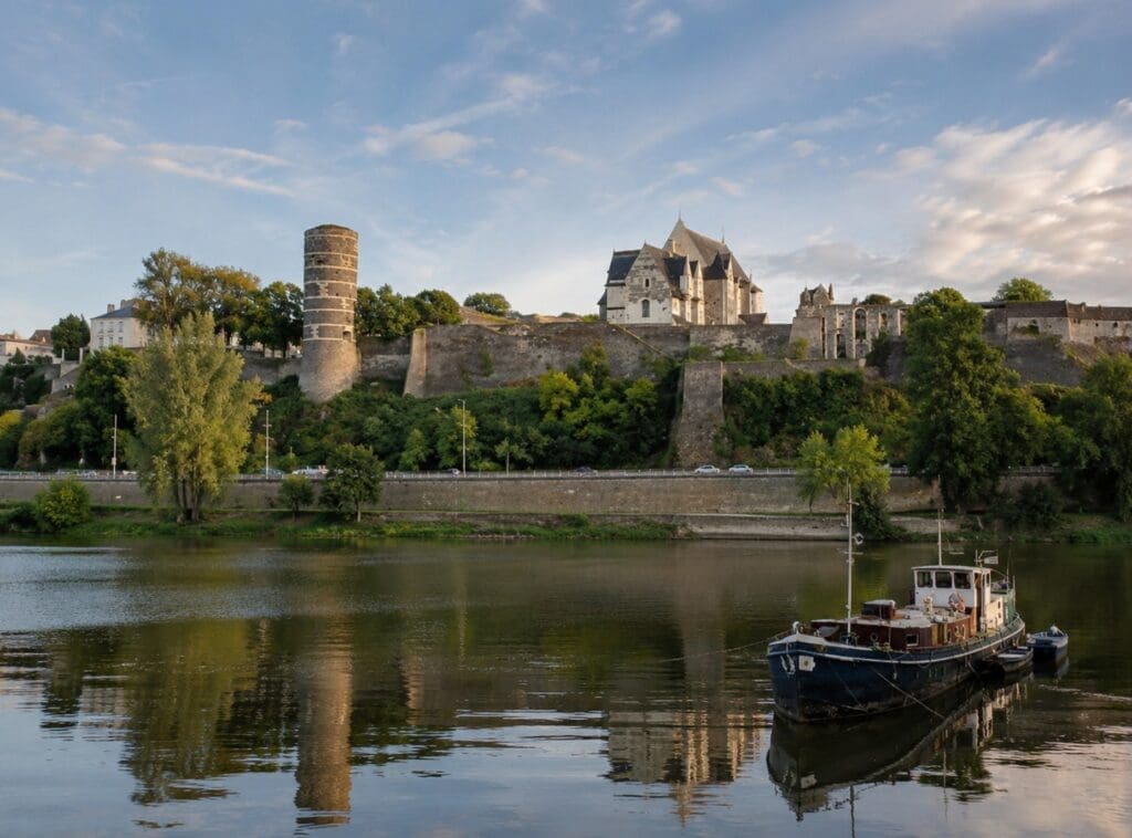 photographie du château d’Angers dominant la Maine