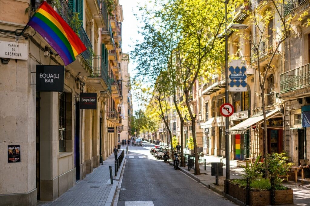una calle del Gaixample cerca de Carrer de Casanova